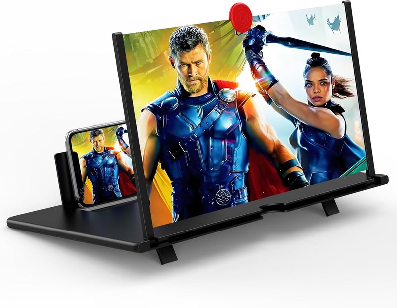 Fopudy 18" Screen Magnifier for Cell Phone, Mobile Phone 3D HD Magnifying Projector Screen Enlarger for Movies, Videos and Gaming, Foldable Phone Stand with Screen Amplifier,Compatible with All Phones - Image 1